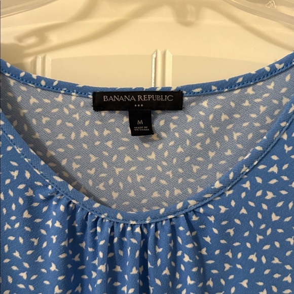 Banana Republic Medium Blue Floral Print Knee Length/Midi Dress - Picture 3 of 9